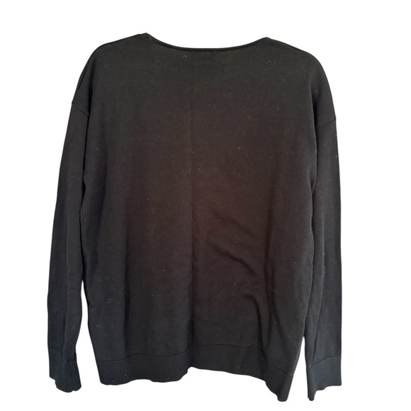 Calvin Klein Women's Black Sweater with Gold Floral Design - Picture 2 of 8